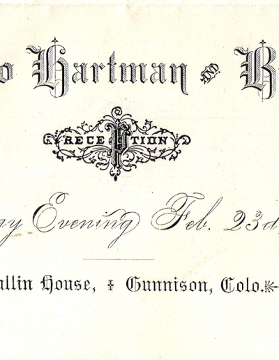 Gunnison reception invitation