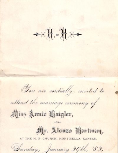 Hartman wedding invitation